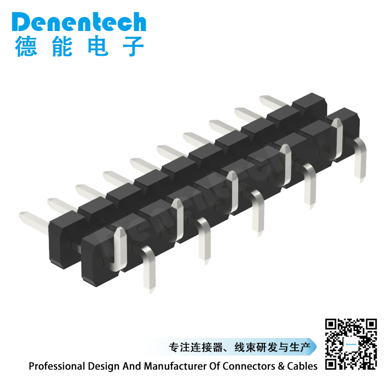 Denentech 5.08mm pin header single row dual plastic straight SMT with peg smt female pin header low profile